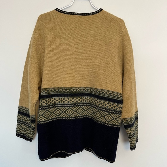 Vintage Mat 100% pure wool Women's nordic cardigan Sweater size medium - Picture 3 of 6